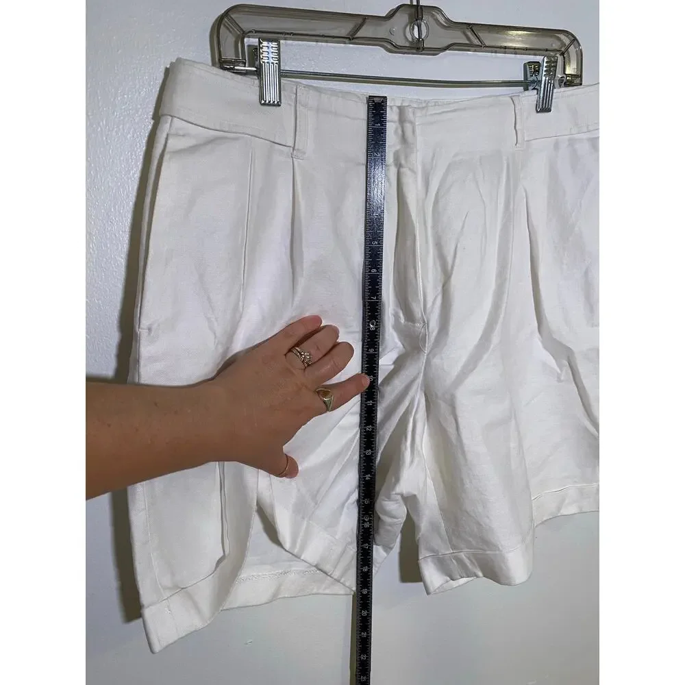 J.Mclaughlin Ebba Linen-Blend White Short SZ 10 - Picture 6 of 8